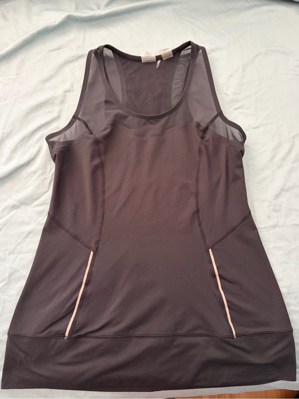 CALIA Women's Black Mesh-Panel Athletic Tank Top